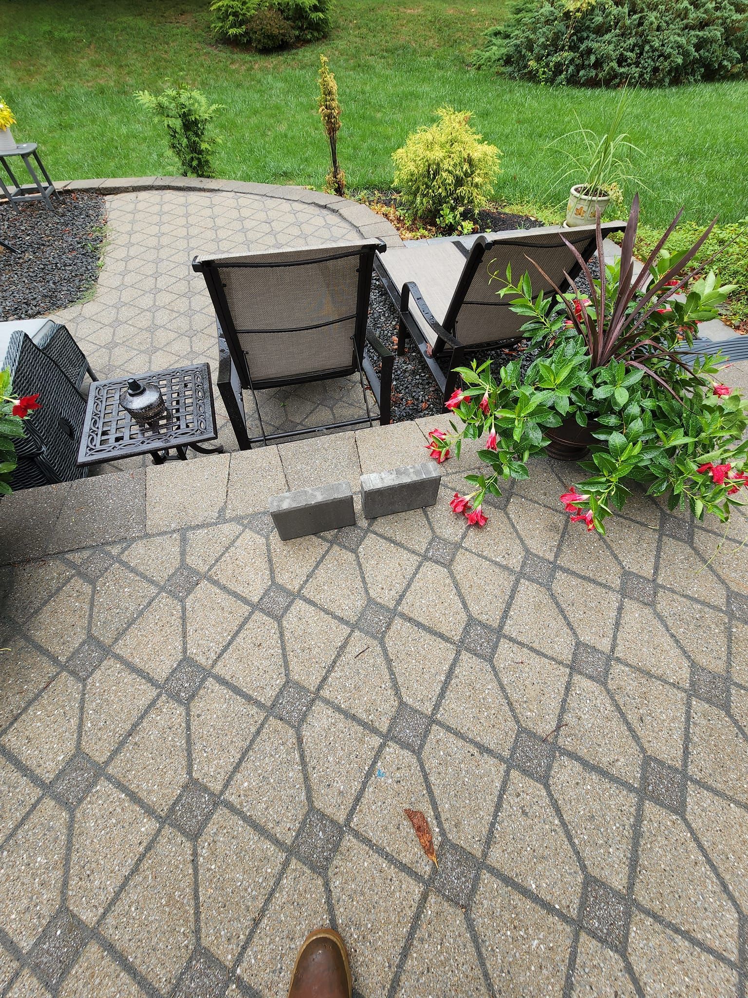 A stunning paver patio and walkway installation by L&L Custom Landscape Design in Somerville, NJ