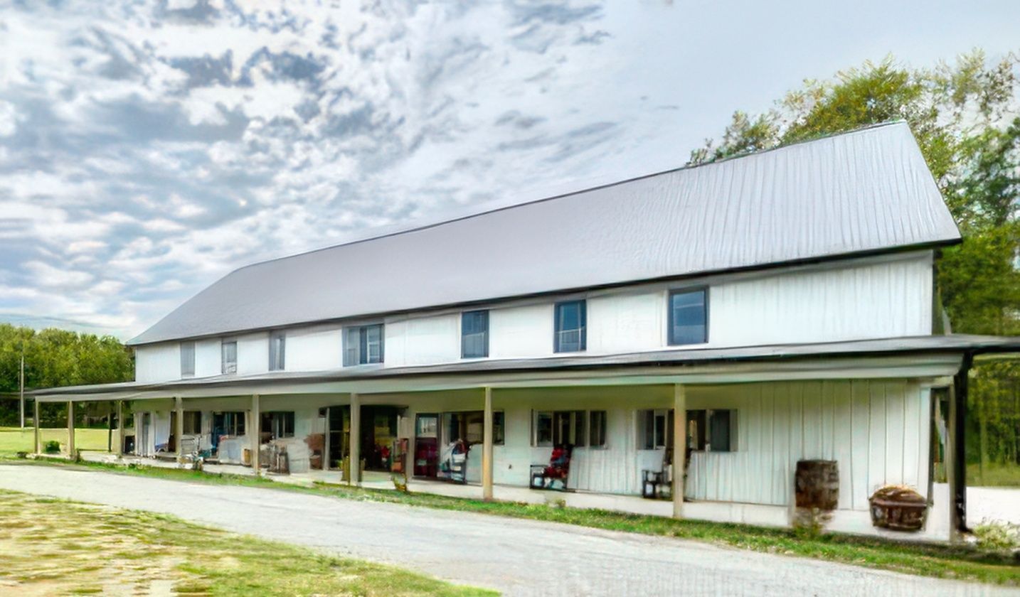 Full pole barn with metal roof