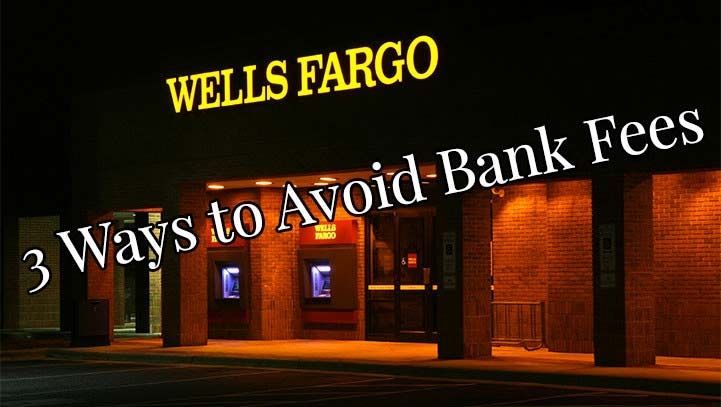 Wells Fargo branch at night with text: