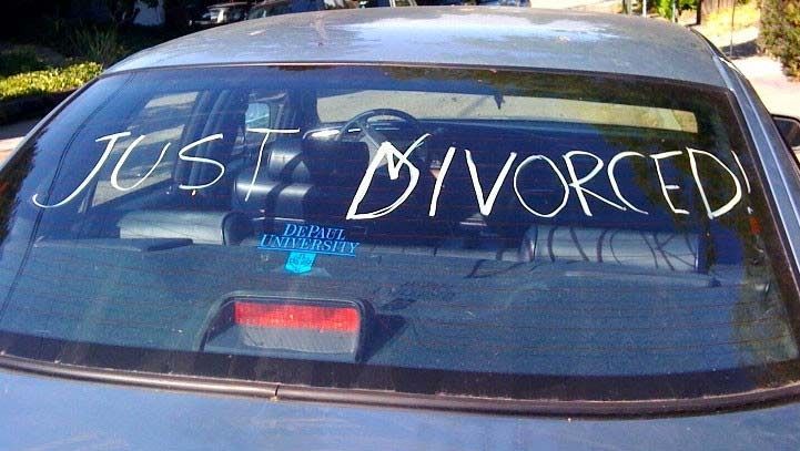 Rear window of a car with