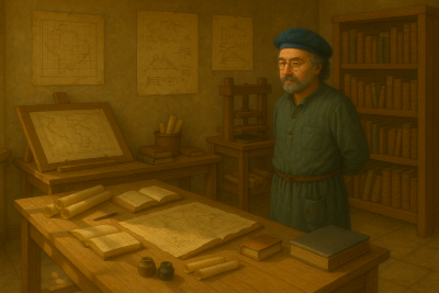 Famous Person in his workshop