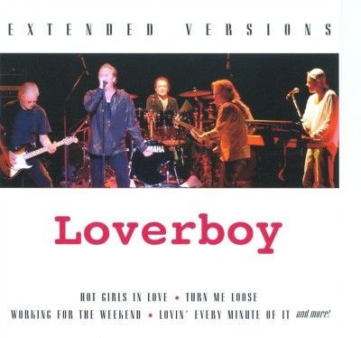 Loverboy album cover: band performing live, red logo, song titles at the bottom.
