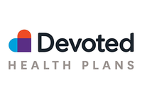 Devoted Health Plans logo in blue, orange, and purple with gray text