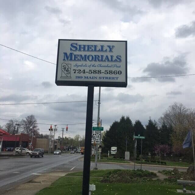 company sign  — Shelly Memorials in Greenville, PA