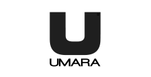 The umara logo is a black letter u on a white background.