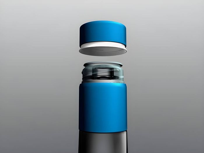 Rendered image of a special cap for spirits with a hidden seal.
