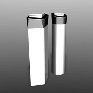 Rendered depiction of a designer vial for cosmetics.