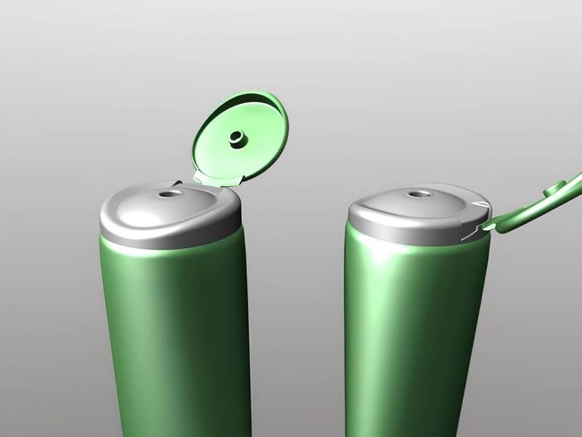 Rendering of designer tubes and flip-top caps.