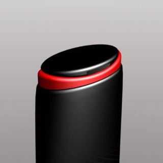 Rendering of a low-profile, designer oval-shaped flip-top cap.
