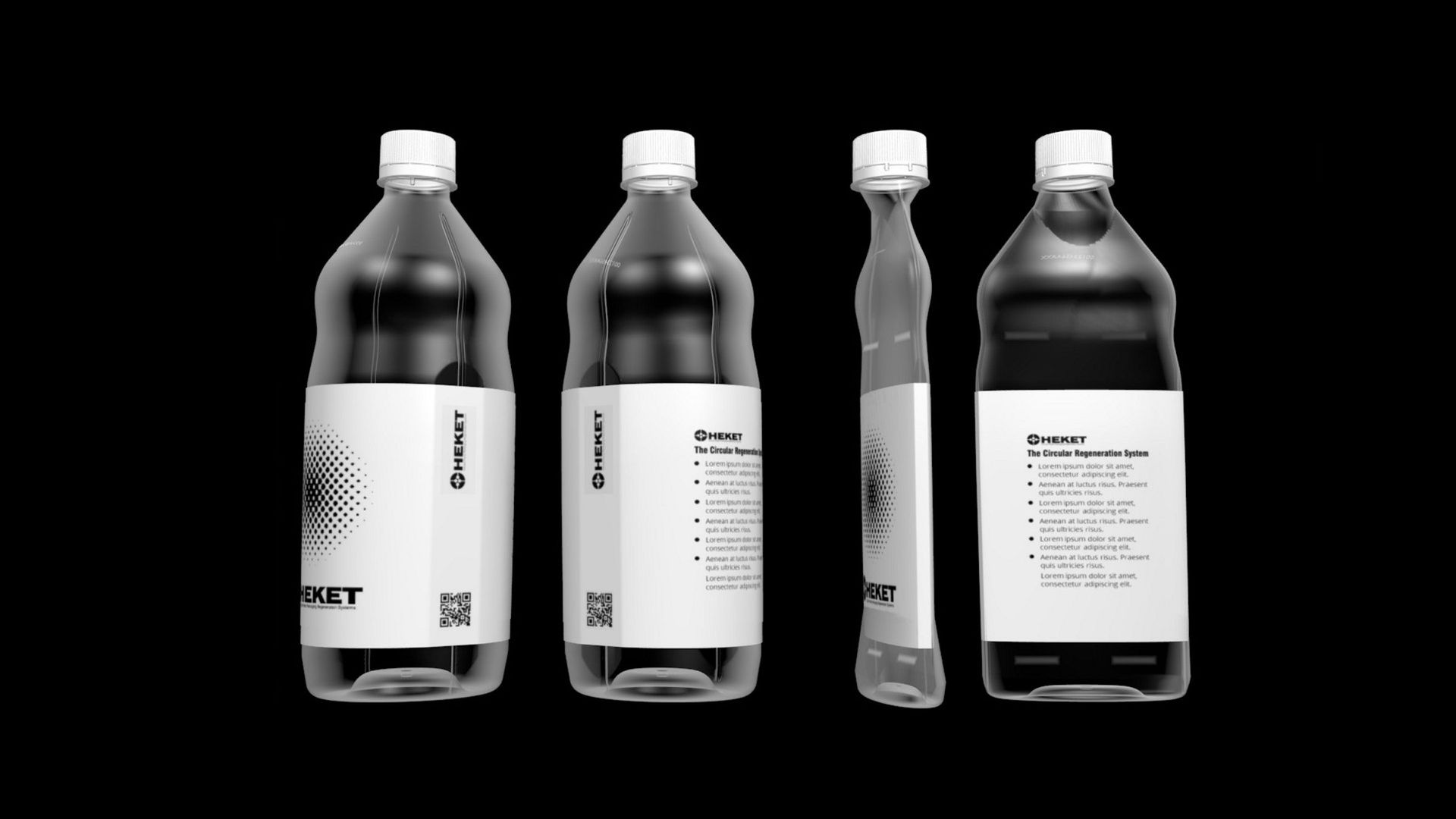 PET bottles designed for advanced recycling, compressed and sealed during the return process.