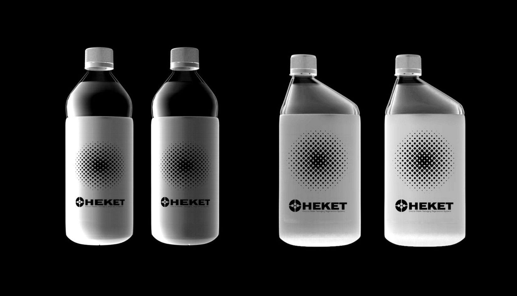 Reusable bottles with dedicated variants for food and chemical products, kept separated.