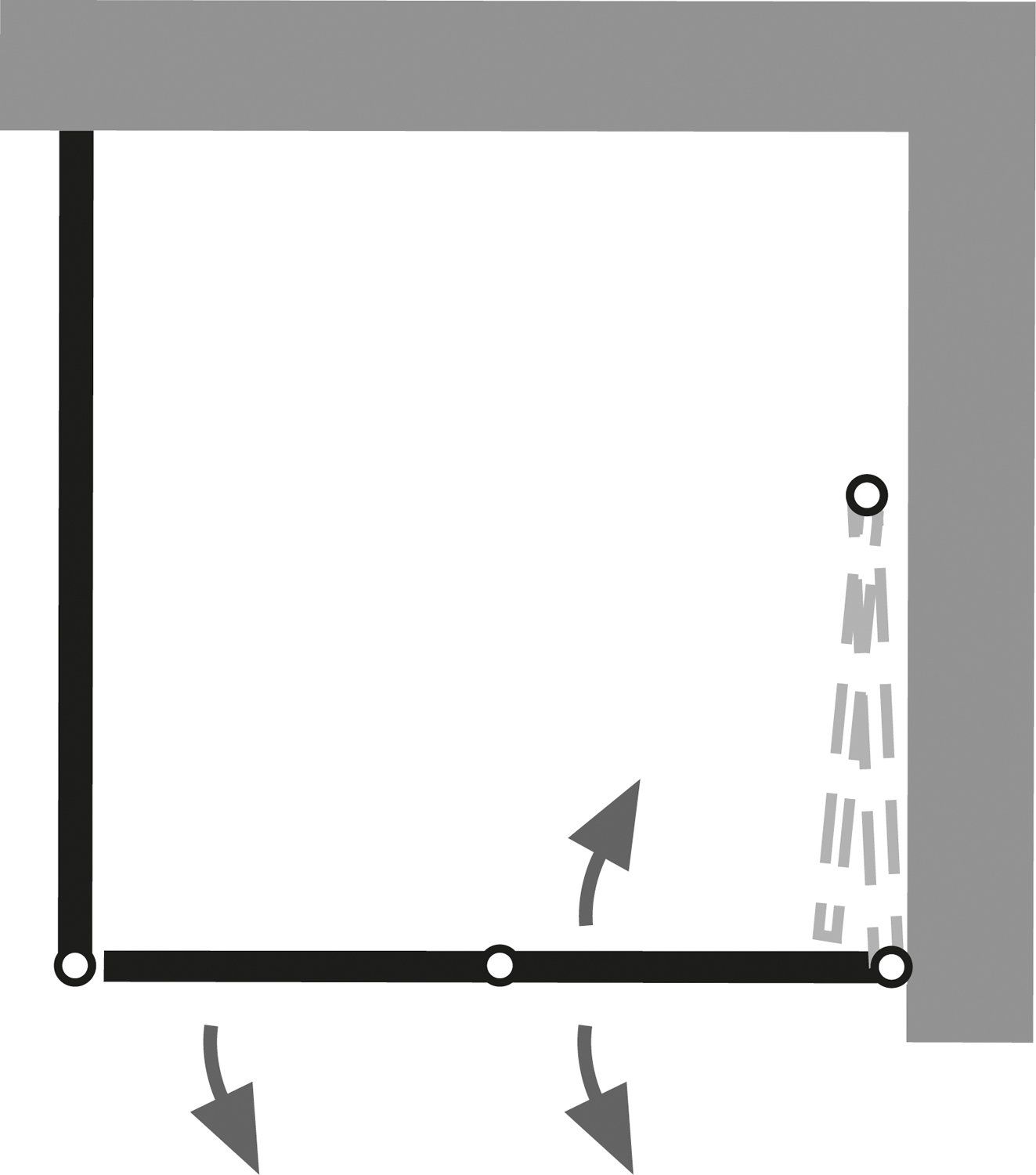 Öffnungsmechanismus der Drehfalttür