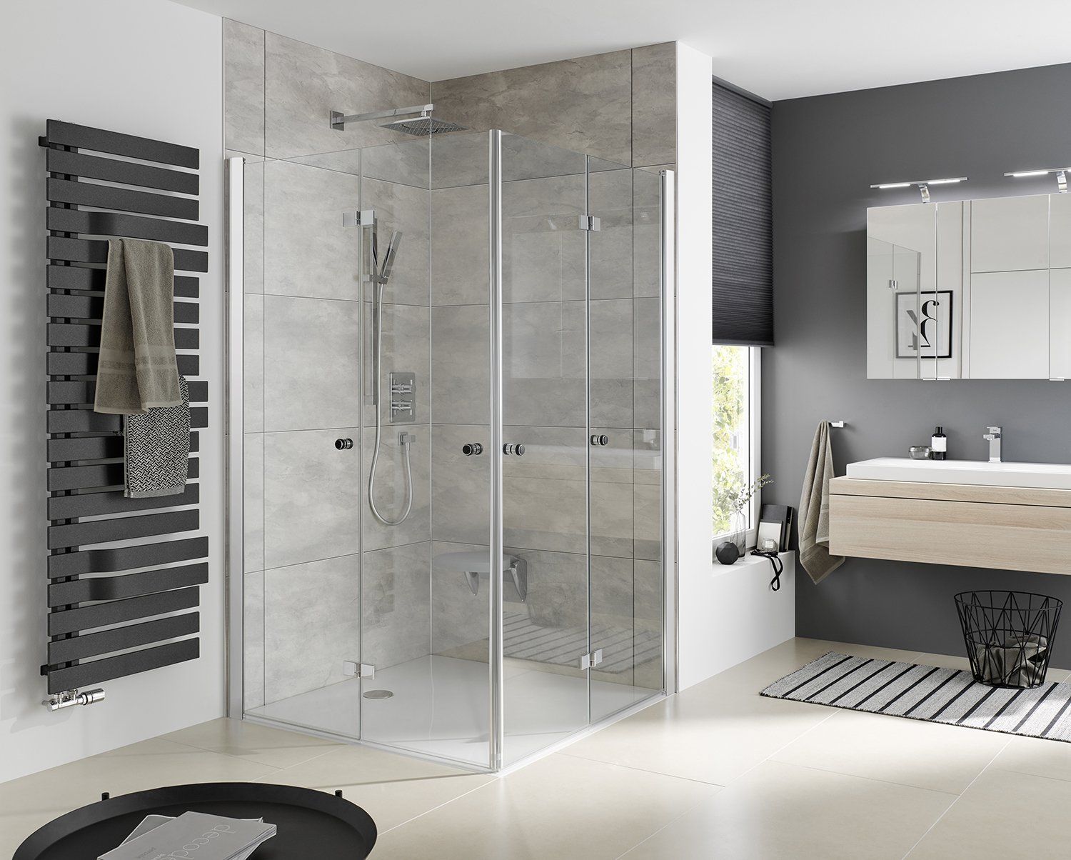 Dusche Atelier Plan - Eckeinstieg