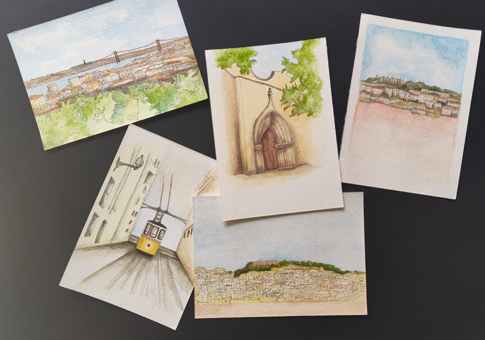 Draws from a sketch tour in Lisbon