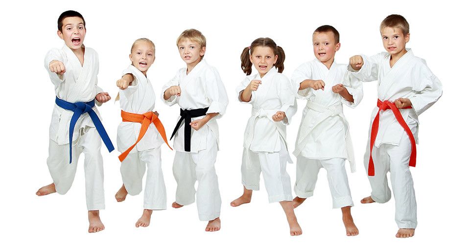 kids showing karate moves