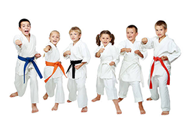 kids showing karate moves