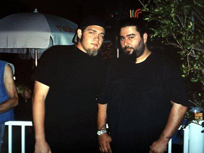John Regalado with Stephan Carpenter of the Deftones