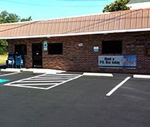 Parking lot with stripes, at a restraurant in Southern MD
