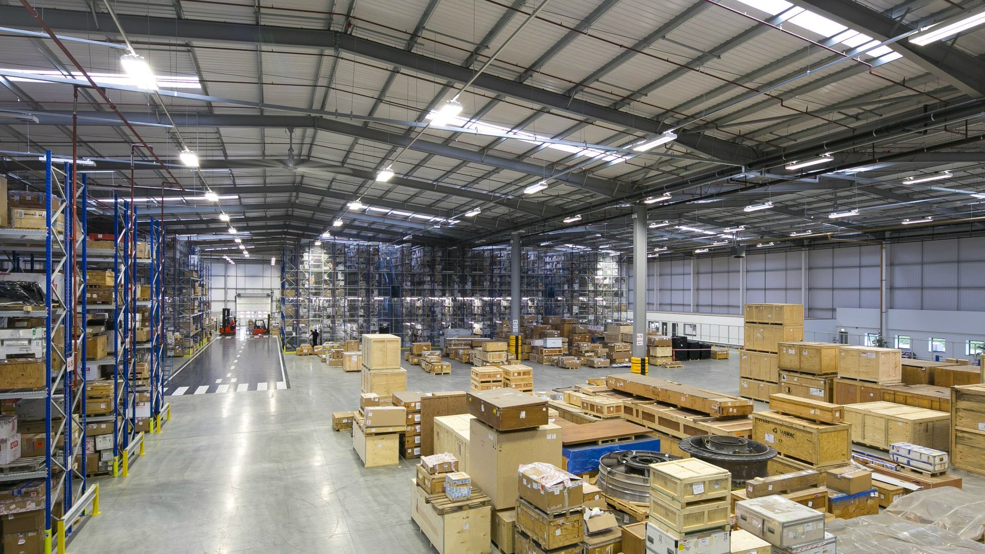 Warehouse of airplane parts for quick AOG courier shipping