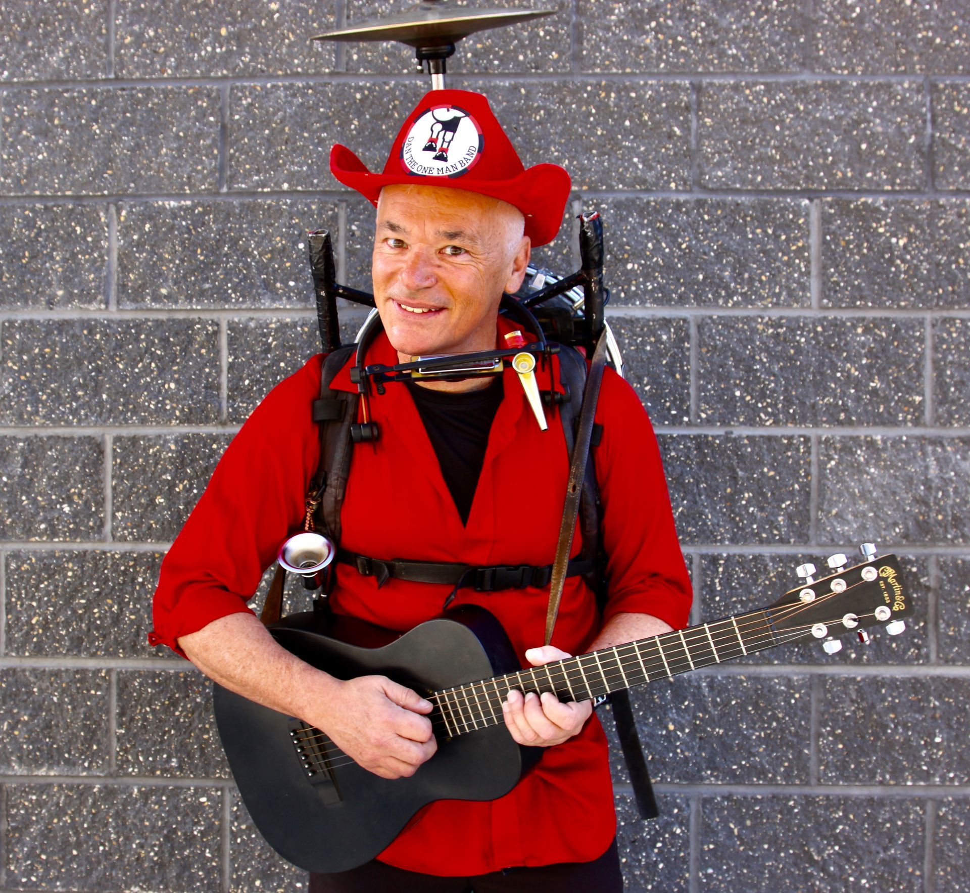 One man band performing in Calgary, Alberta