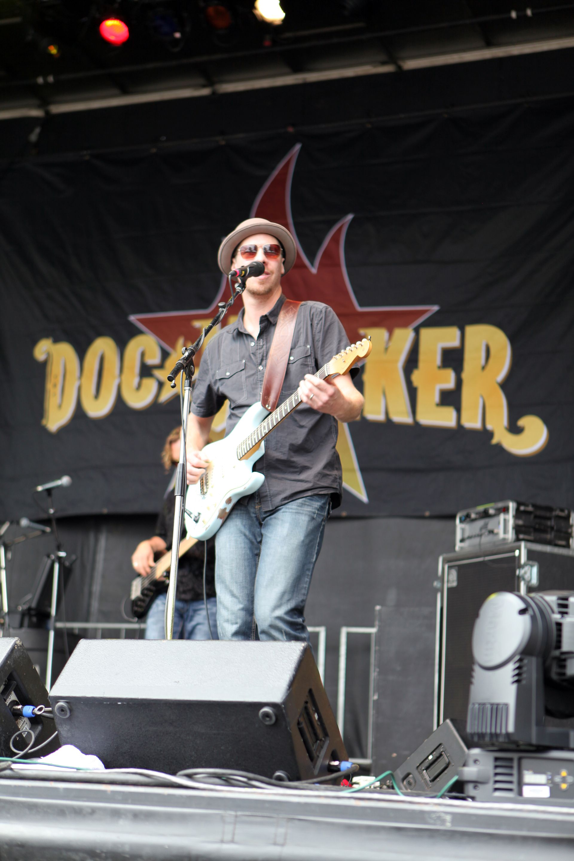 Canadian band, Doc Walker, performs at a Calgary Stampede event
