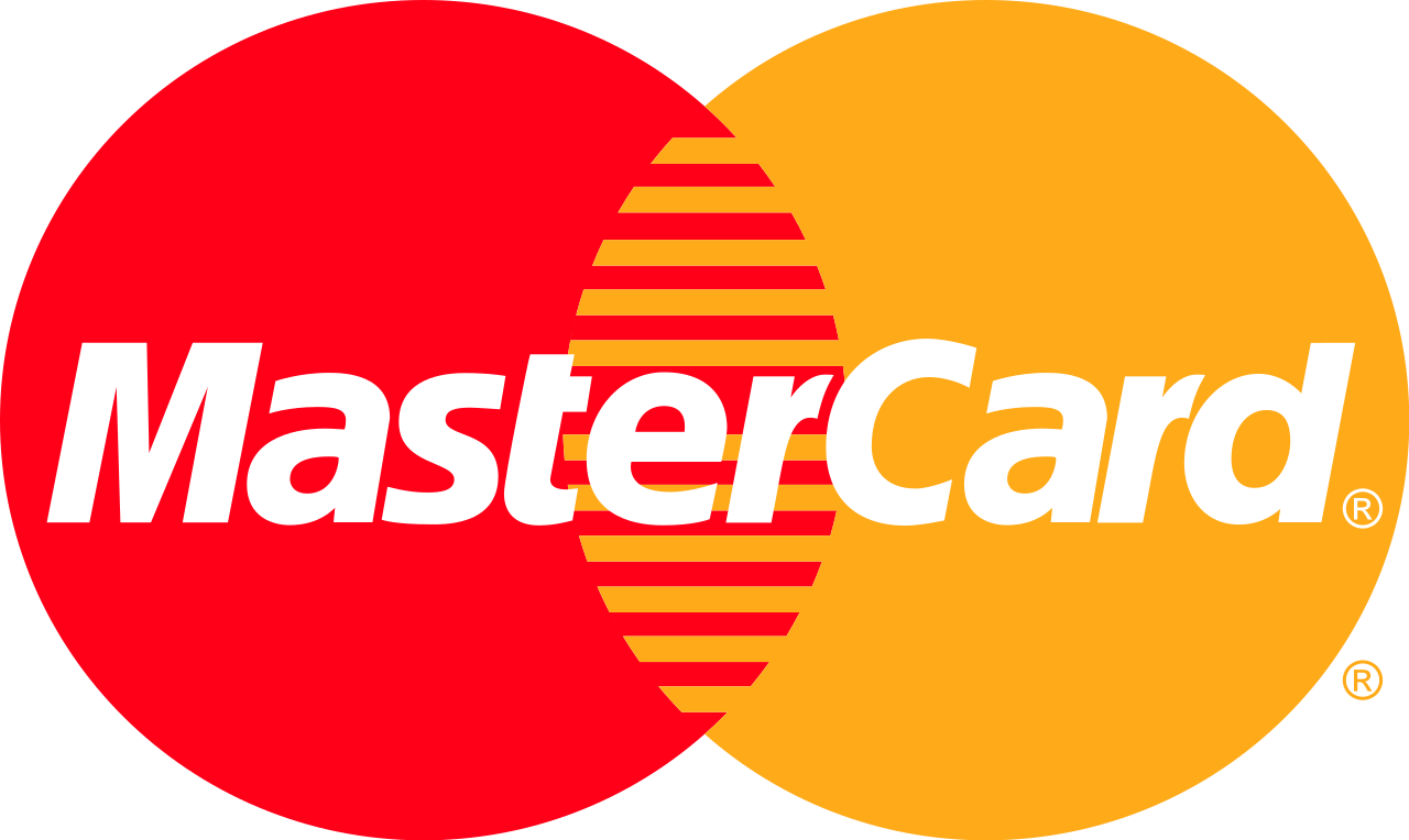 A red and orange mastercard logo on a white background