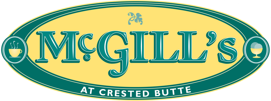 A green and yellow logo for mcgill 's at crested butte