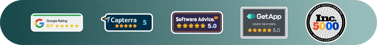 App icons with ratings on a teal background.