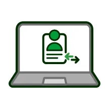 A laptop computer with a stack of boxes and a check mark on the screen.