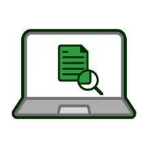 A laptop computer with a stack of boxes and a check mark on the screen.