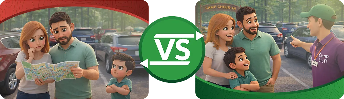 bad vs good family check-in experiences