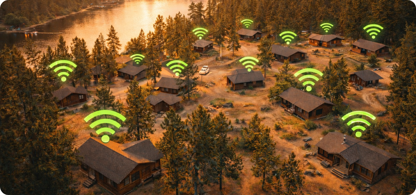 Image of camp staff member with clipboard conducting interview.