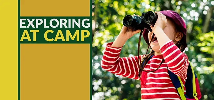 Exploring at Camp - Camper with Binoculars