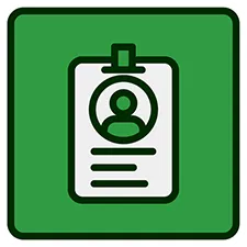 Green square with a vial and list, indicating a single dose prescription.