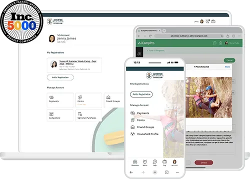A website and mobile app on a laptop, phone, and tablet.