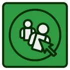 An icon of a stack of boxes on a green background.