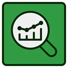 Green square with building and crane icon. Construction concept.