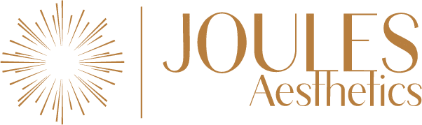 A logo for joules aesthetics with a sunburst in the middle.