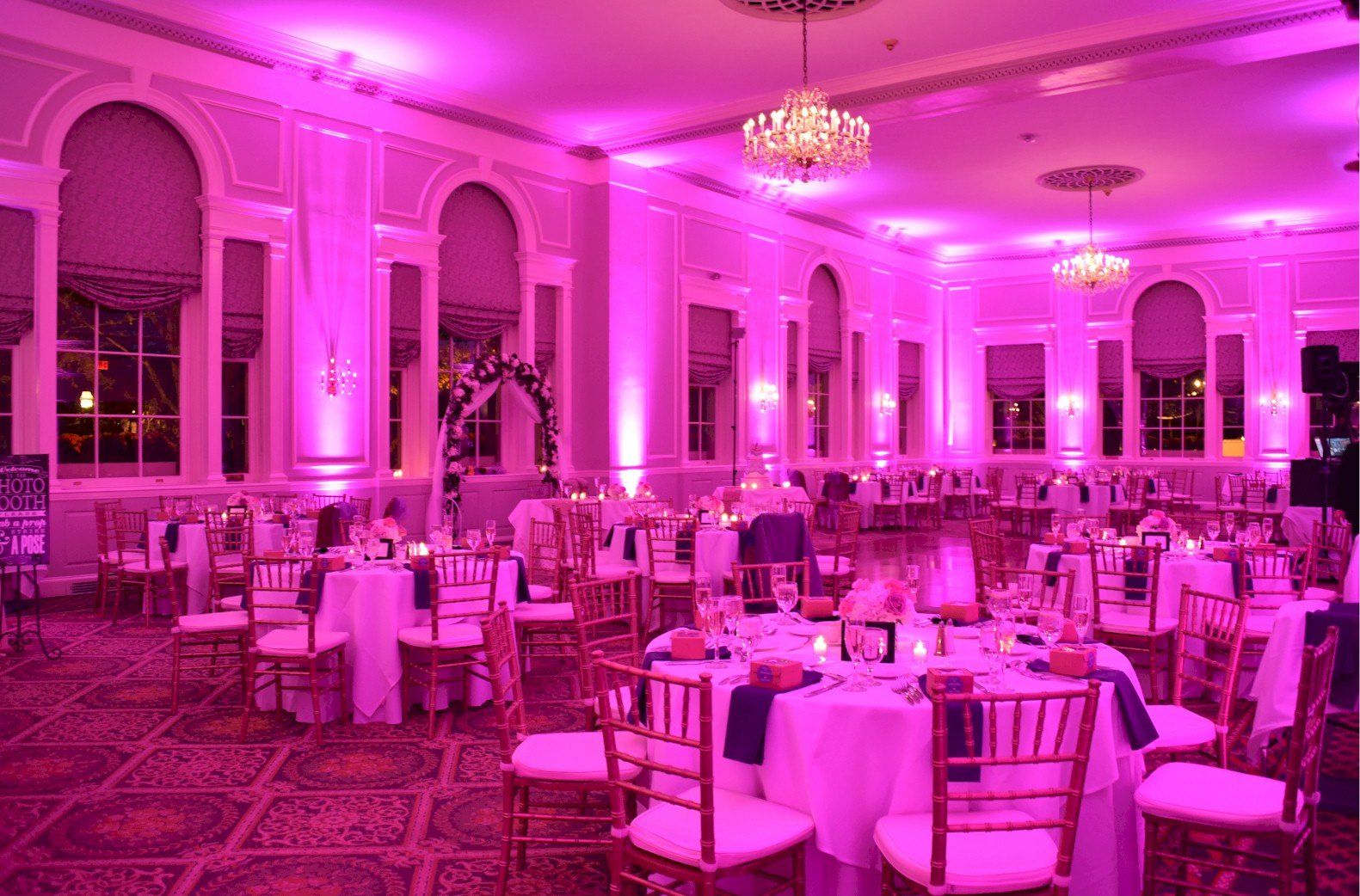 wedding uplighting hawthorne hotel salem massachusetts