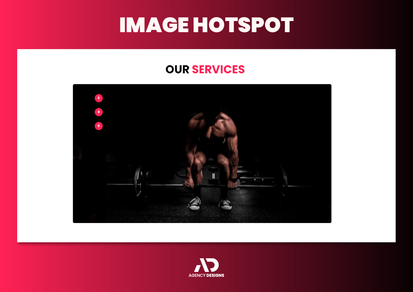 A picture of a man lifting a barbell with the words image hotspot on the bottom