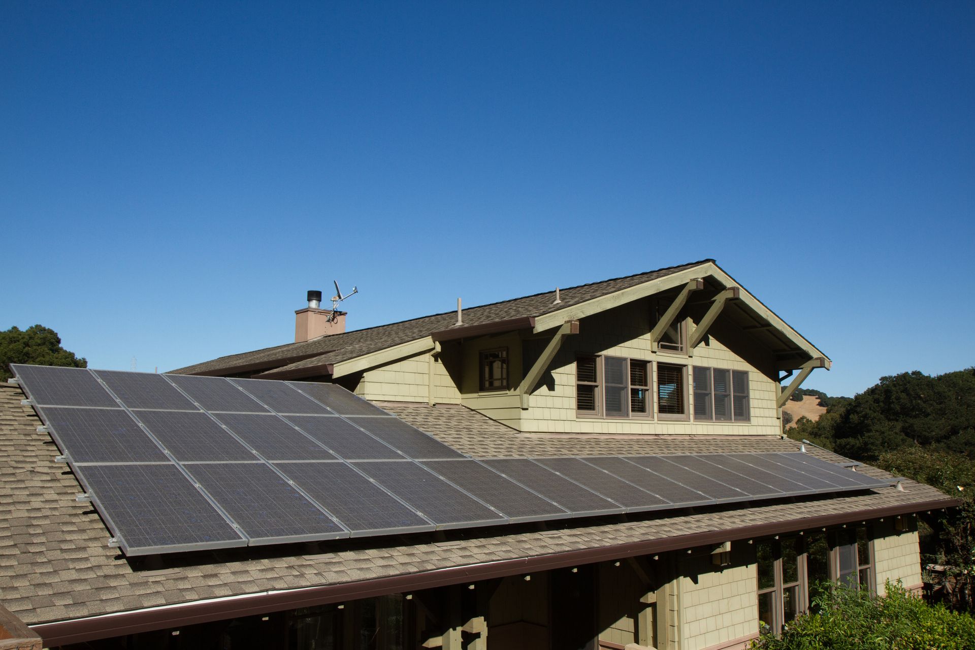 A house with solar panels on the roof
