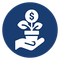 A hand is holding a potted plant with a dollar sign growing out of it.