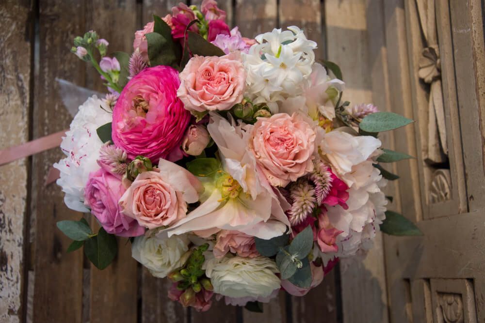 Bouquet With Mainly Pink Roses — Castletown Flower Hut in Pimlico, QLD