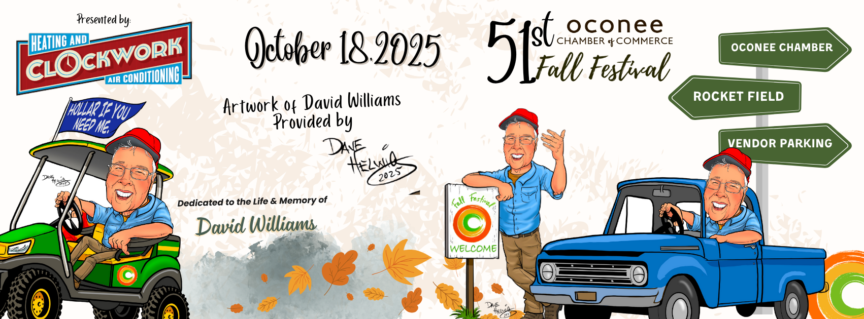 David William's  Artwork by Dave Helwig, Oconee Chamber Fall Festival. 51st Annual Oconee Chamber Fall Festival 