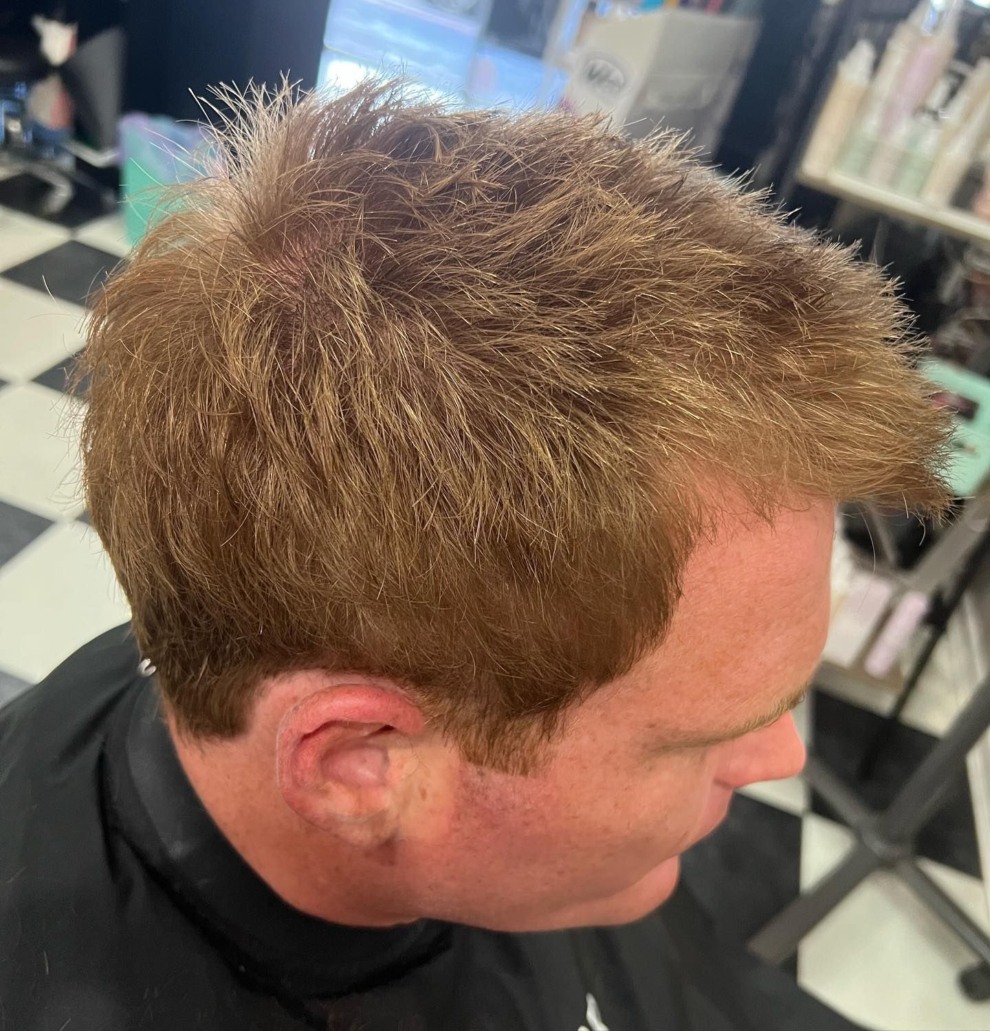 A Birds Eye Point of View of a mans hair that has been cut — Ammo Hair and Beauty In Maclean, NSW