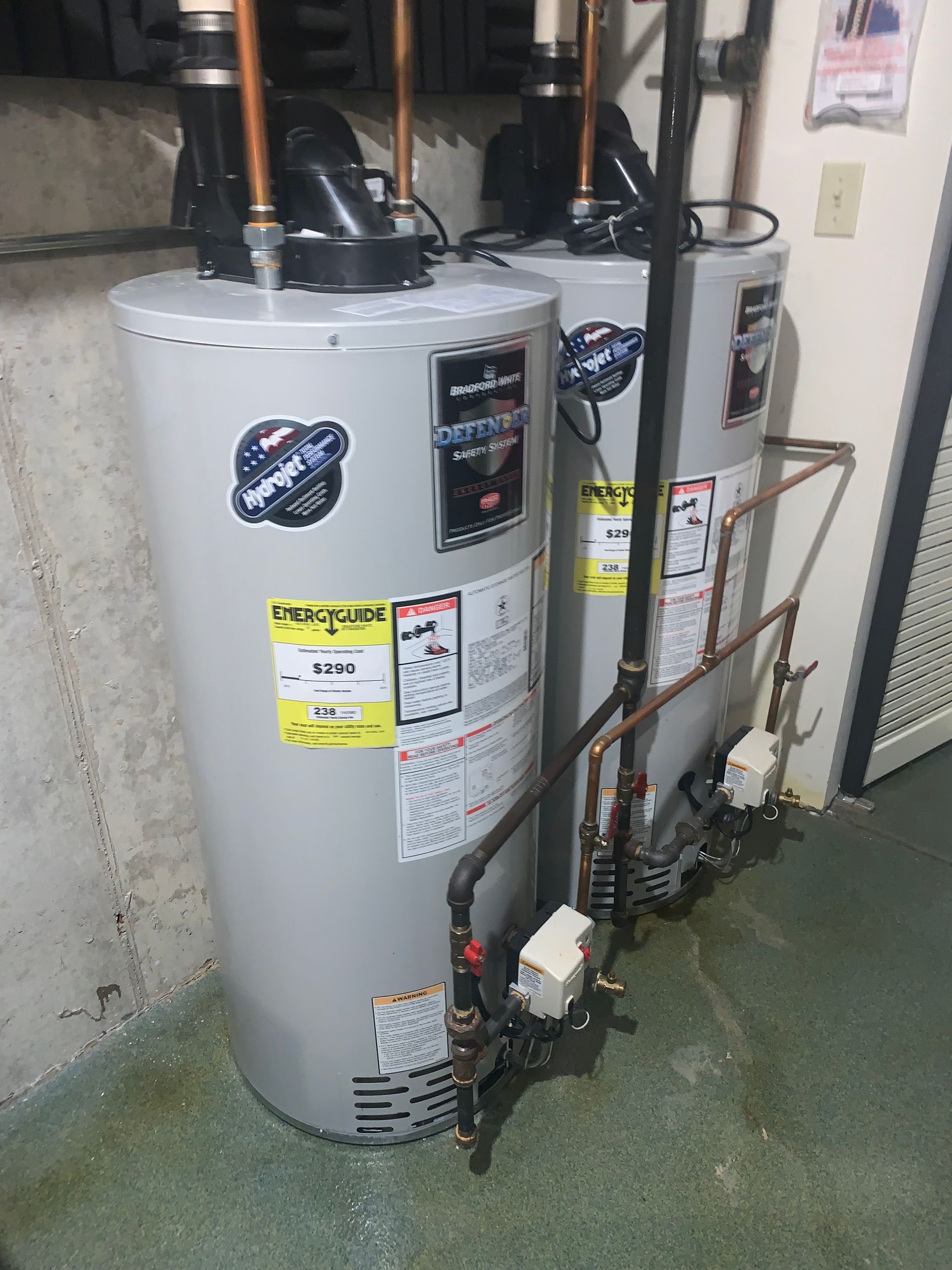 Wheaton Bradford White Water Heater Tandem Installation in a Large House