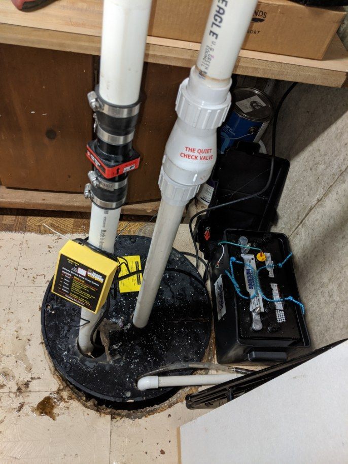 Sump Pump with battery back up system installed in Elmhurst IL
