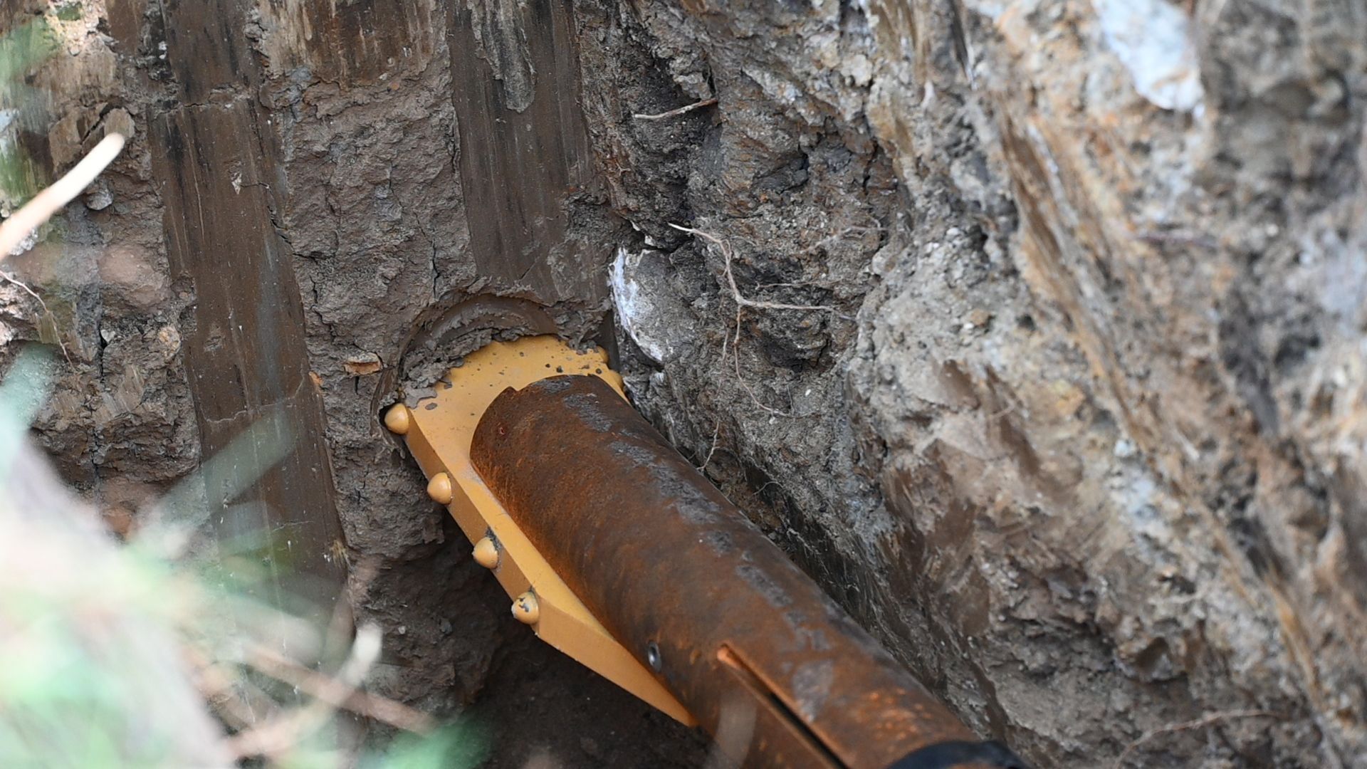 the fair plumber operating a directional boring machine