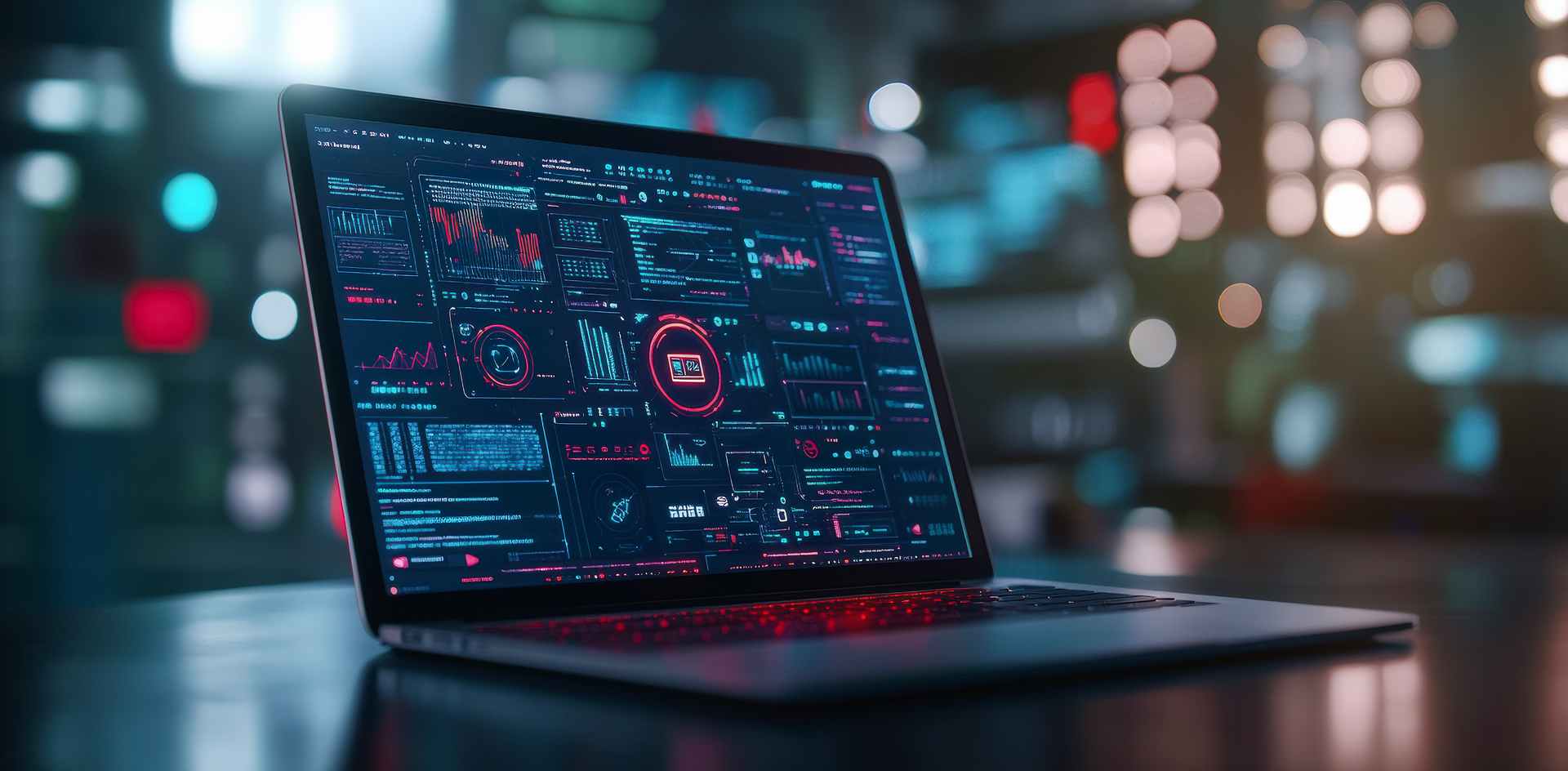 A canadian flag with a magnifying glass in front of it