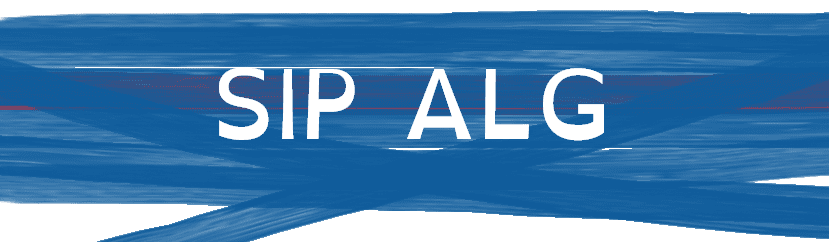 SIP ALG white text over blue lines.